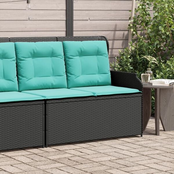 vidaXL Reclining Patio Bench Black
