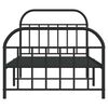 vidaXL Bed Frame Black Steel Twin Bed Frame Rectangular Contemporary