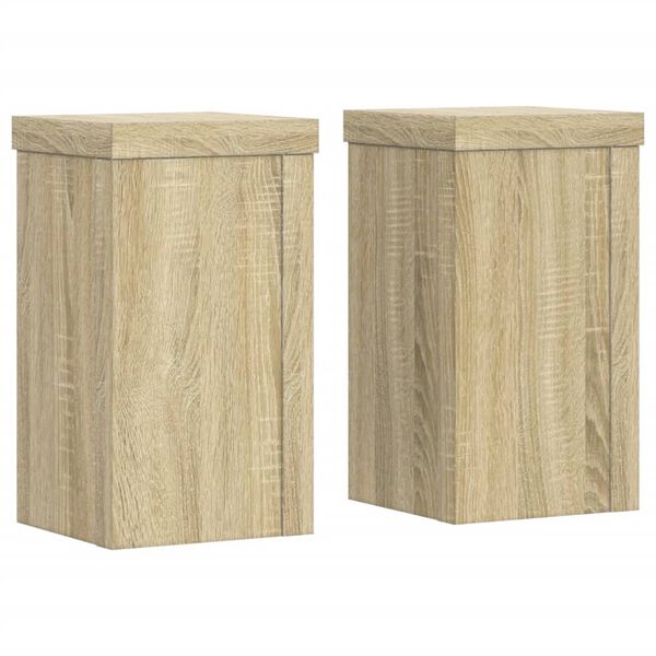 vidaXL Plant Stand Set of 2 Sonoma oak Engineered wood Small