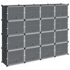 vidaXL Storage Cube Organizer Black Polypropylene Large