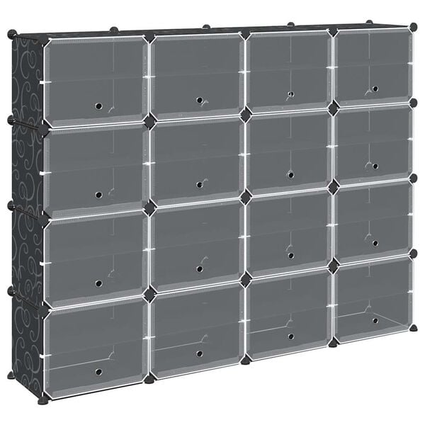 vidaXL Storage Cube Organizer Black Polypropylene Large