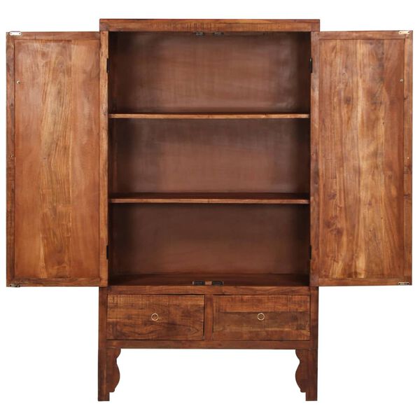 vidaXL Wardrobe Brown Solid Acacia Wood 39.4x19.7x68.9 in Doors