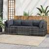 vidaXL Patio Lounge Set Grey with Anthracite cushions