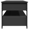 vidaXL Coffee Table Black Engineered wood Medium Adjustable Feet
