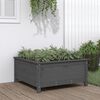 vidaXL Garden Planter Grey Solid Pine Wood Large Durable