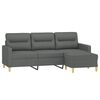 vidaXL 3-seater Sofa With Footstool Dark Grey 100% polyester, metal, plywood