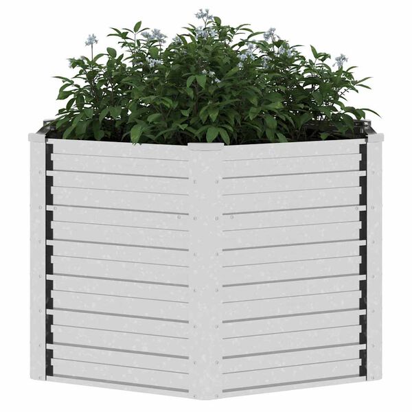 vidaXL Garden Raised Bed Silver Galvanized steel Large Durable