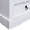 vidaXL TV Cabinet White body and brown top Solid Pine wood TV Cabinet