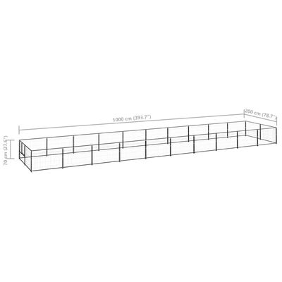 vidaXL Dog Kennel Black 215.3 ft² Steel