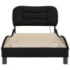 vidaXL Bed Frame Black Polyester Twin Bed Frame Rectangular Modern