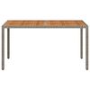 vidaXL Garden Table Grey Poly rattan, powder-coated steel, solid acacia wood