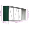 vidaXL Garden Log Storage Shed Galvanized Steel 129.9"x33.1"x59.8" Green
