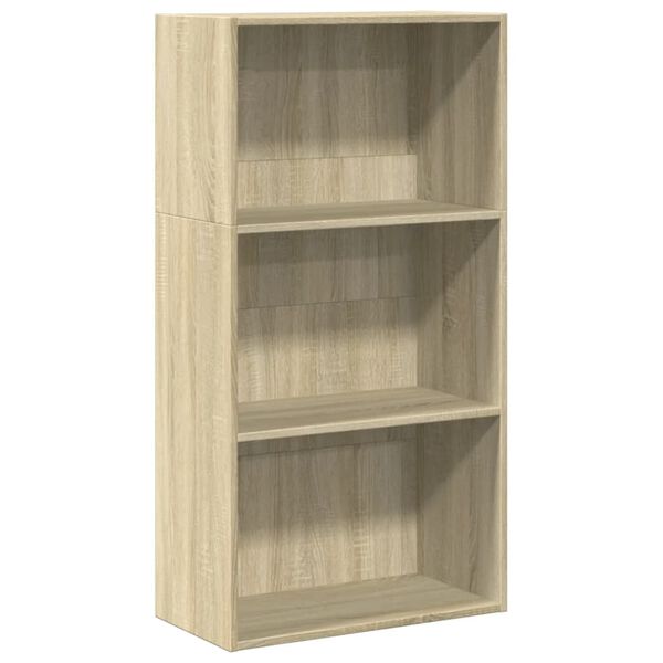 vidaXL Bookcase Sonoma Oak Engineered Wood Medium Bookshelves