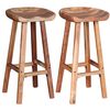 vidaXL Bar Stool Set of 2 Brown Solid acacia wood Medium Bar Stool