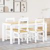 vidaXL Dining Set White Solid pine wood Medium Durable Dining Set
