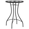 vidaXL Mosaic Bistro Table Black and white Powder-coated iron, ceramic
