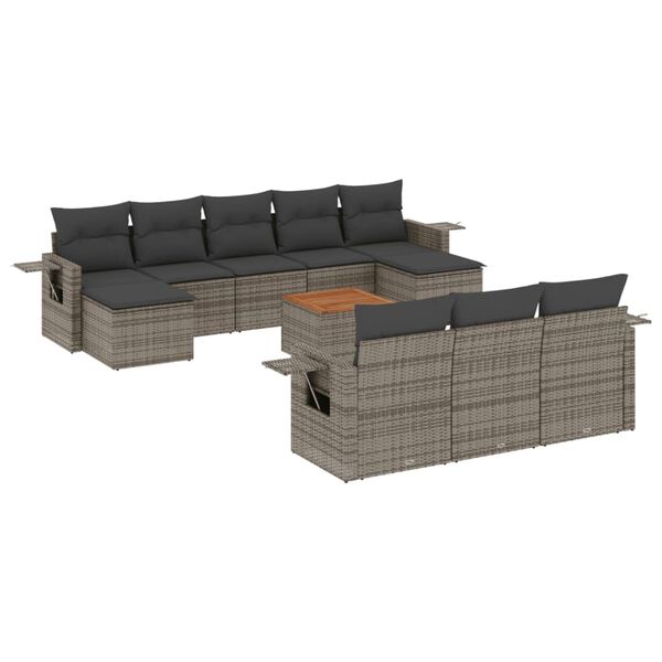 vidaXL Garden Sofa Set Grey
