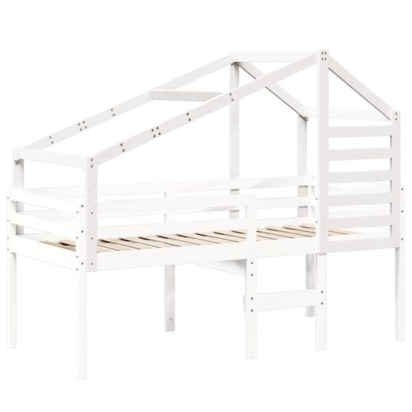 vidaXL Kids'Bed Roof White Solid pine wood Standard Decorative Inlays