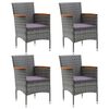 vidaXL Dining Set Gray, Dark Gray, Black, Natural Wood