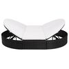 vidaXL Sun Lounger Black and Cream White