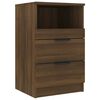 vidaXL Bedside Cabinet Brown Oak Engineered Wood 15.7 x 14.2 x 25.6 in