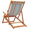 vidaXL Folding Beach Chair Set of 2 Multicolor Solid eucalyptus wood