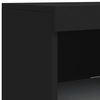 vidaXL Sideboard Black Engineered wood, glass Medium to Large Sideboard