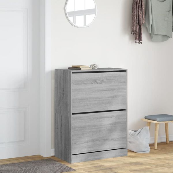 vidaXL Shoe Cabinet Grey Sonoma Engineered wood 31.5 x 16.5 x 42.5 in
