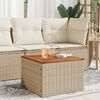vidaXL Garden Table Beige and Brown PE Rattan Small Durable