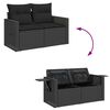 vidaXL Garden Sofa Set Black