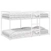 vidaXL Bunk Bed White Steel, mesh fabric Twin Bunk Bed Rectangular