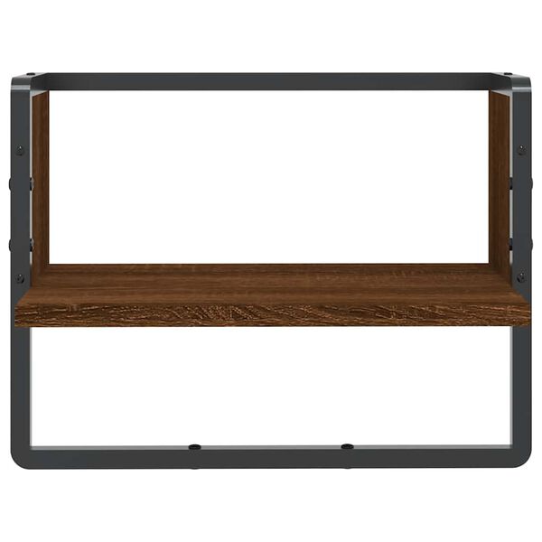 vidaXL Wall Shelf Brown Oak Engineered wood, metal Compact Wall Shelf