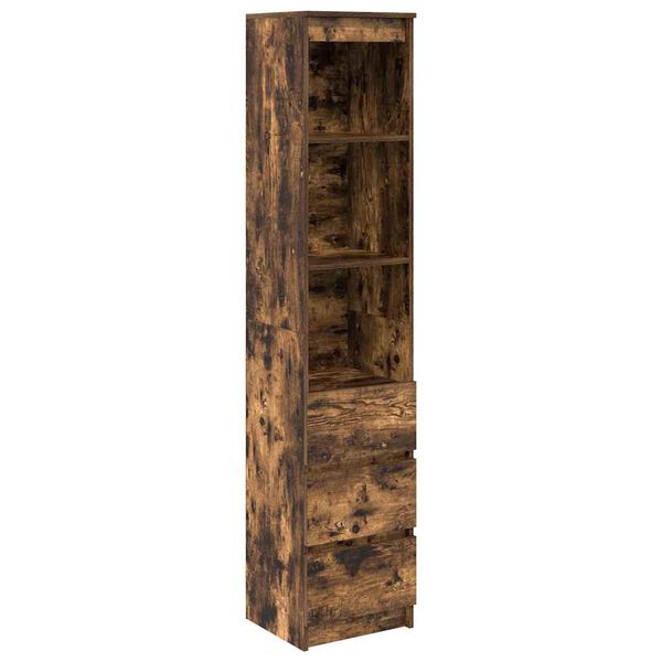 vidaXL Highboard Smoked Oak Engineered Wood Tall Highboard Rectangular