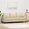vidaXL 3-seater Sofa Cream Fabric (100% polyester), Metal, Textilene