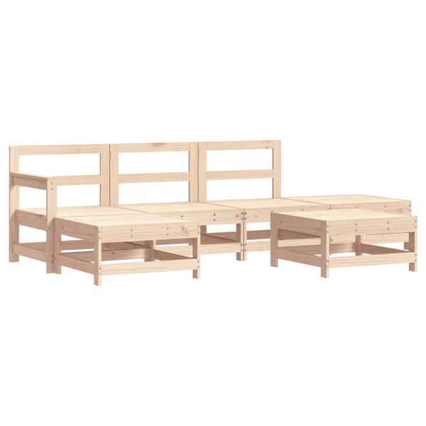 vidaXL Garden Lounge Set Natural wood Solid pine wood and plywood Medium