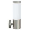 vidaXL Outdoor Wall Light Silver 12 x 7.5 x 27 cm Stainless steel