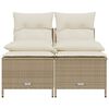 vidaXL Garden Sofa Set Beige PE rattan, powder-coated steel Medium