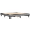 vidaXL Bed Frame Grey Sonoma Engineered Wood, Metal Super King