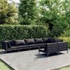vidaXL Garden Lounge Set Dark Grey Tough Steel, PE Rattan Large Durable