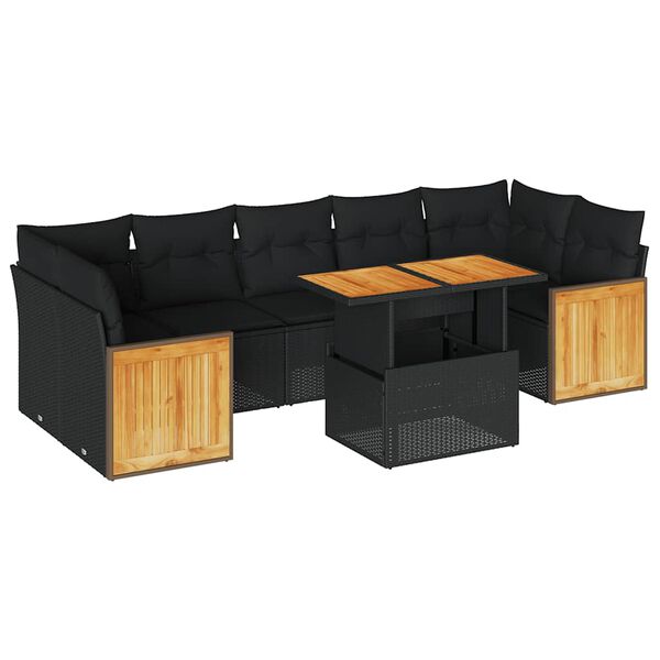 vidaXL Garden Sofa Set Black