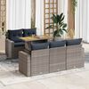 vidaXL 6 Piece Patio Sofa Set with Cushions Gray Poly Rattan