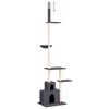 vidaXL Cat Tree Dark grey Engineered wood, plush, sisal Extra Tall