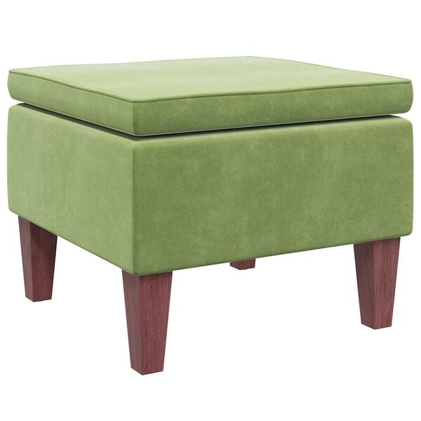 vidaXL Stool Light Green Velvet Compact Simplistic Stool Square