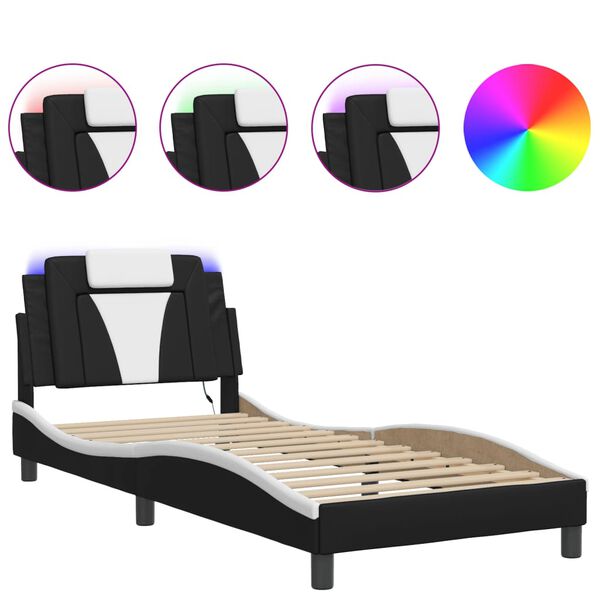 vidaXL Bed Frame Black and White