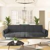 vidaXL Sofa Bed Dark Grey Velvet (100% polyester), wood, metal, foam