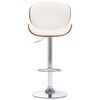vidaXL Bar Chair White Faux leather, bent wood, chromed metal Adjustable