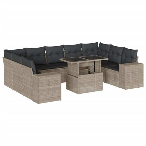 vidaXL Garden Sofa Set Light Grey