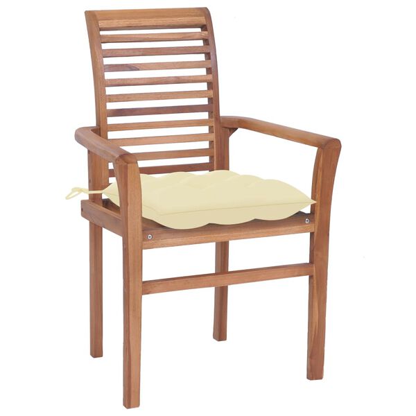vidaXL Dining Chair Set of 2 Teak brown Solid Teak Wood Medium