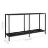 vidaXL Console Table Black Tempered glass, powder-coated steel Standard