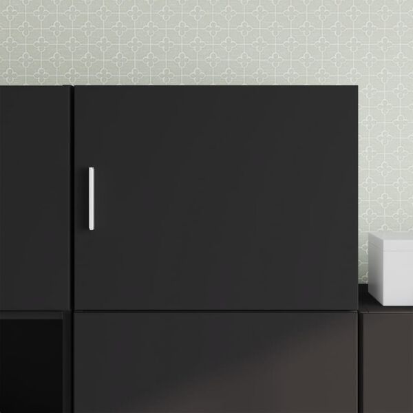 vidaXL Wall Cabinet Black Engineered wood Compact Wall Cabinet